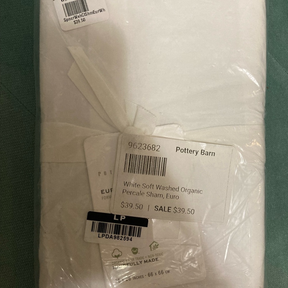 Pottery Barn Percale Euro Sham in White